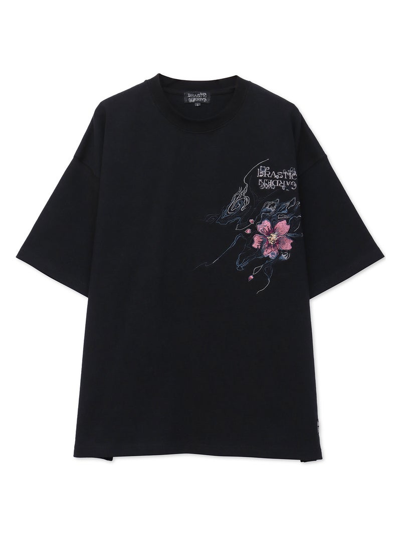 【DRASTIC GARDEN】“煙ノ桜”総刺繍BIGシルエットTシャツ