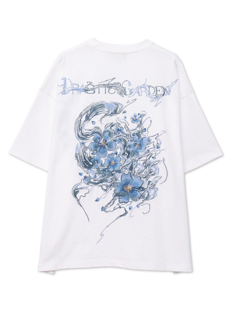 【DRASTIC GARDEN】“煙ノ桜”総刺繍BIGシルエットTシャツ