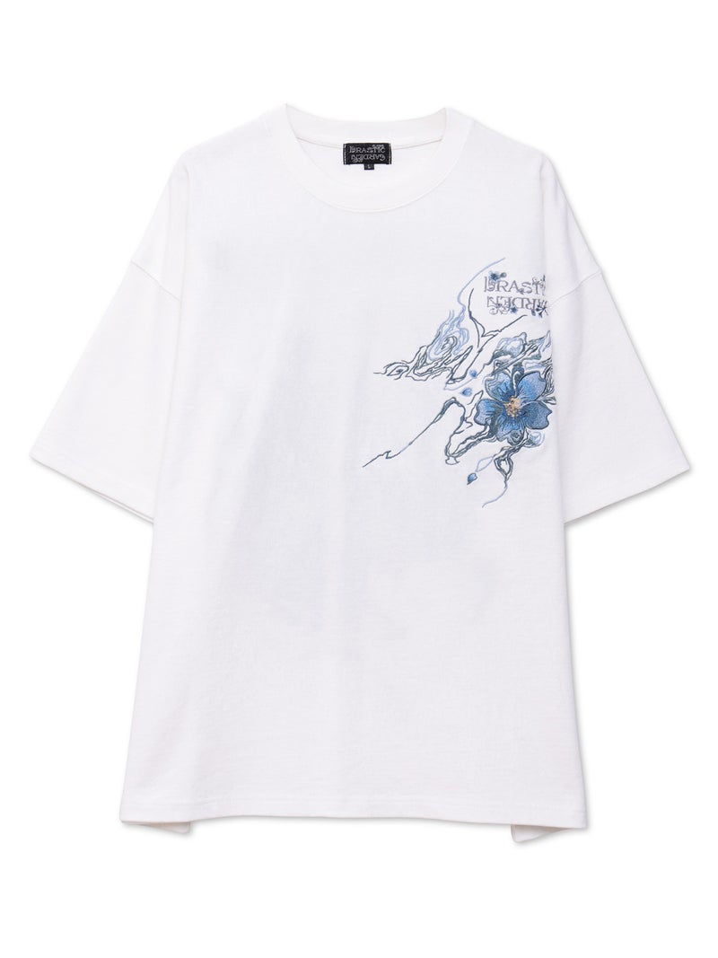 【DRASTIC GARDEN】“煙ノ桜”総刺繍BIGシルエットTシャツ