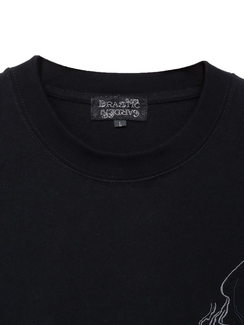【DRASTIC GARDEN】“煙ノ桜”総刺繍BIGシルエットTシャツ