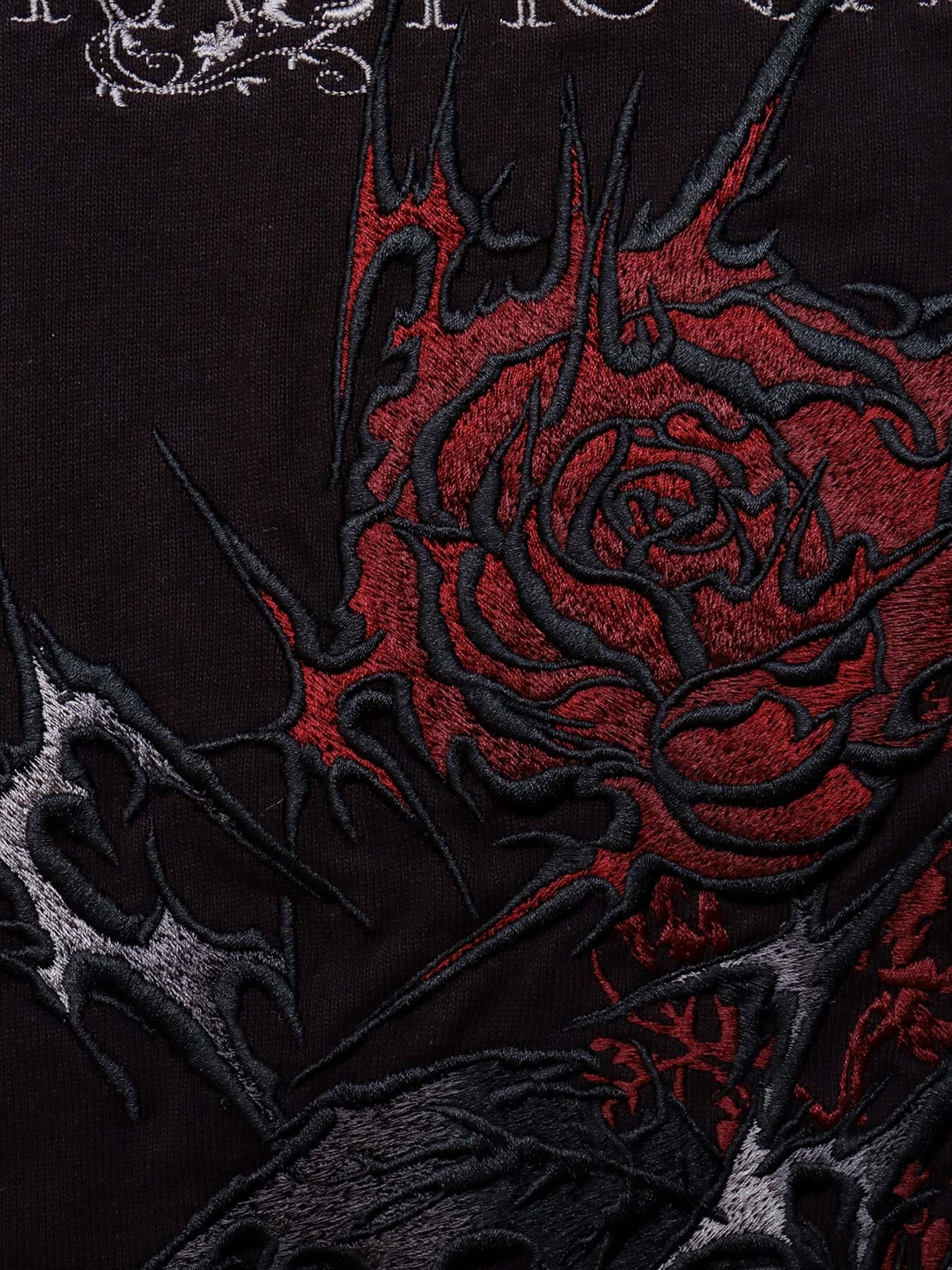 【DRASTIC GARDEN】“稲妻ノ薔薇”総刺繍BIGシルエット段染めTシャツ