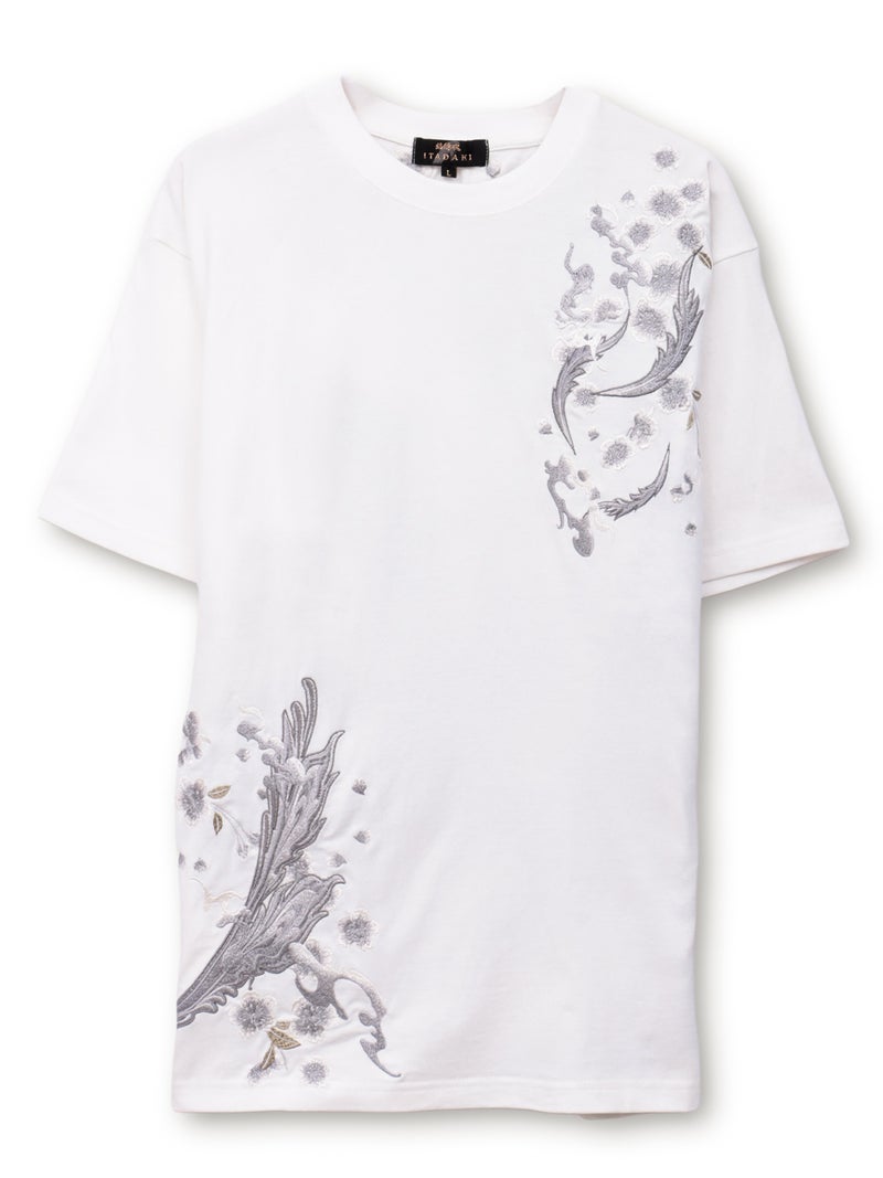 【絡繰魂・頂】“蒼炎”鳳凰刺繍入りTシャツ〔別注〕