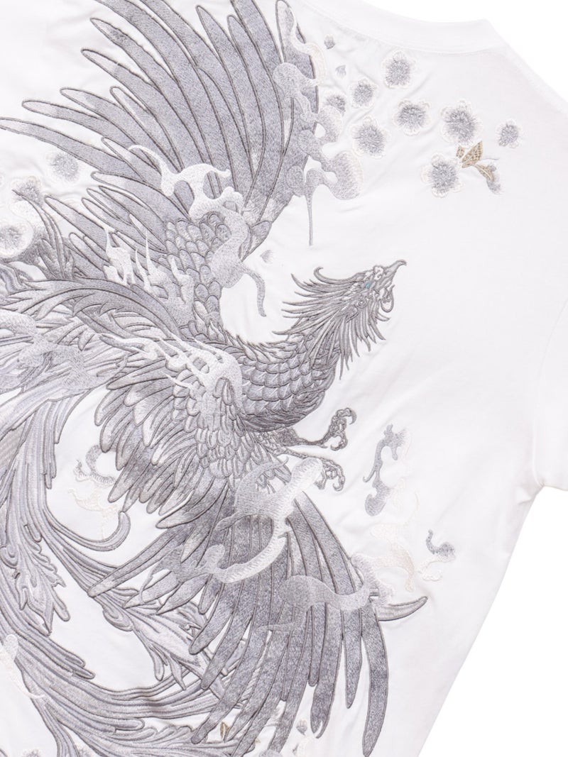 【絡繰魂・頂】“蒼炎”鳳凰刺繍入りTシャツ〔別注〕