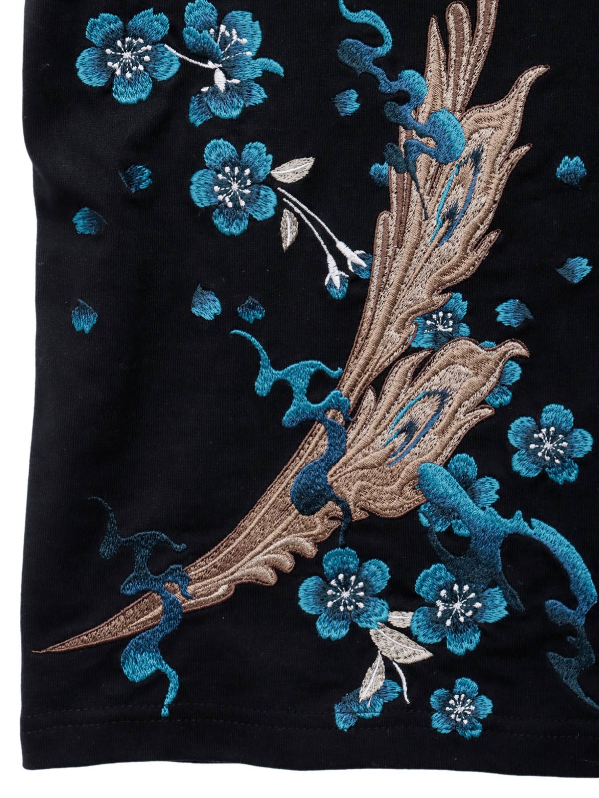 【絡繰魂・頂】“蒼炎”鳳凰刺繍入りTシャツ〔別注〕