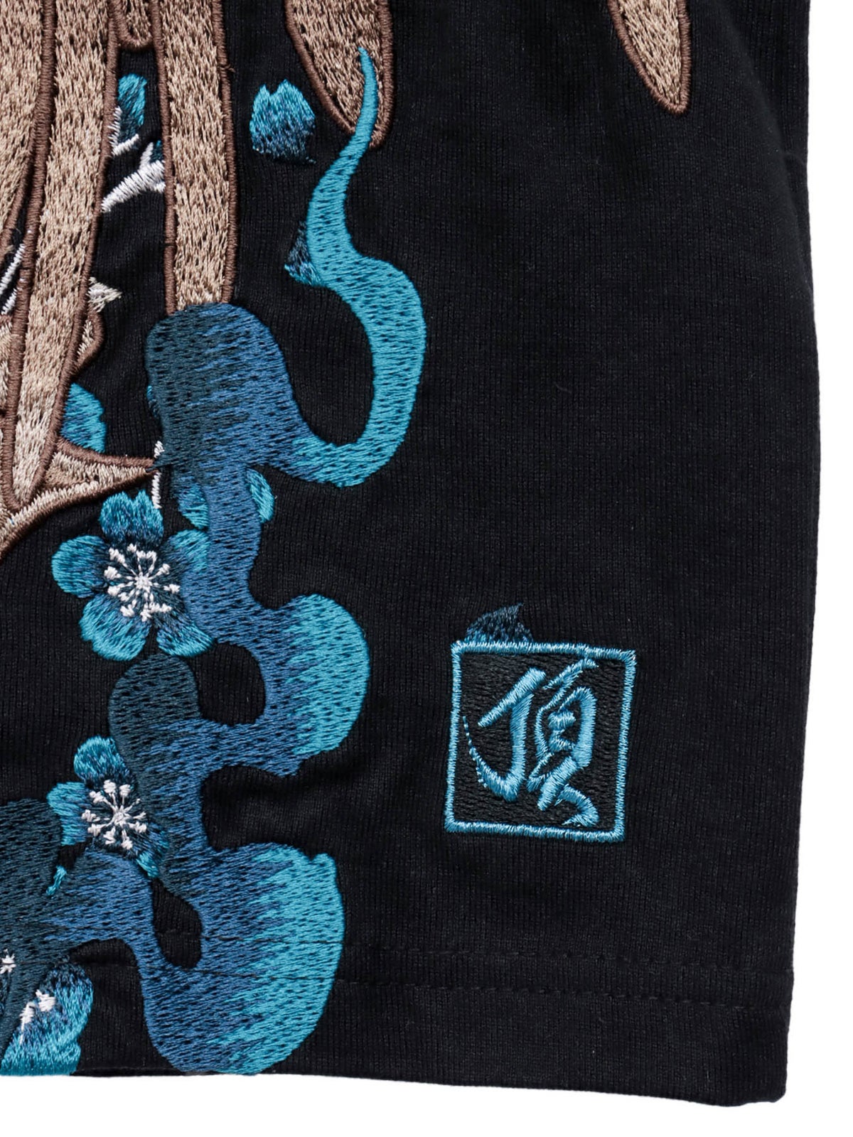 【絡繰魂・頂】“蒼炎”鳳凰刺繍入りTシャツ〔別注〕