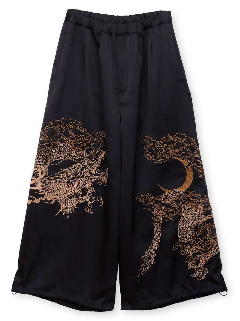 【絡繰魂】“月光龍 揺蕩い”総刺繍ワイドパンツ
