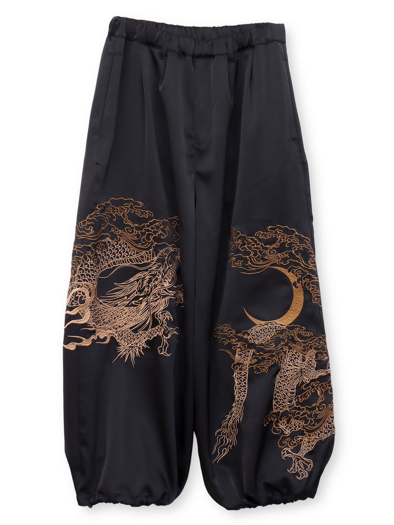 【絡繰魂】“月光龍 揺蕩い”総刺繍ワイドパンツ
