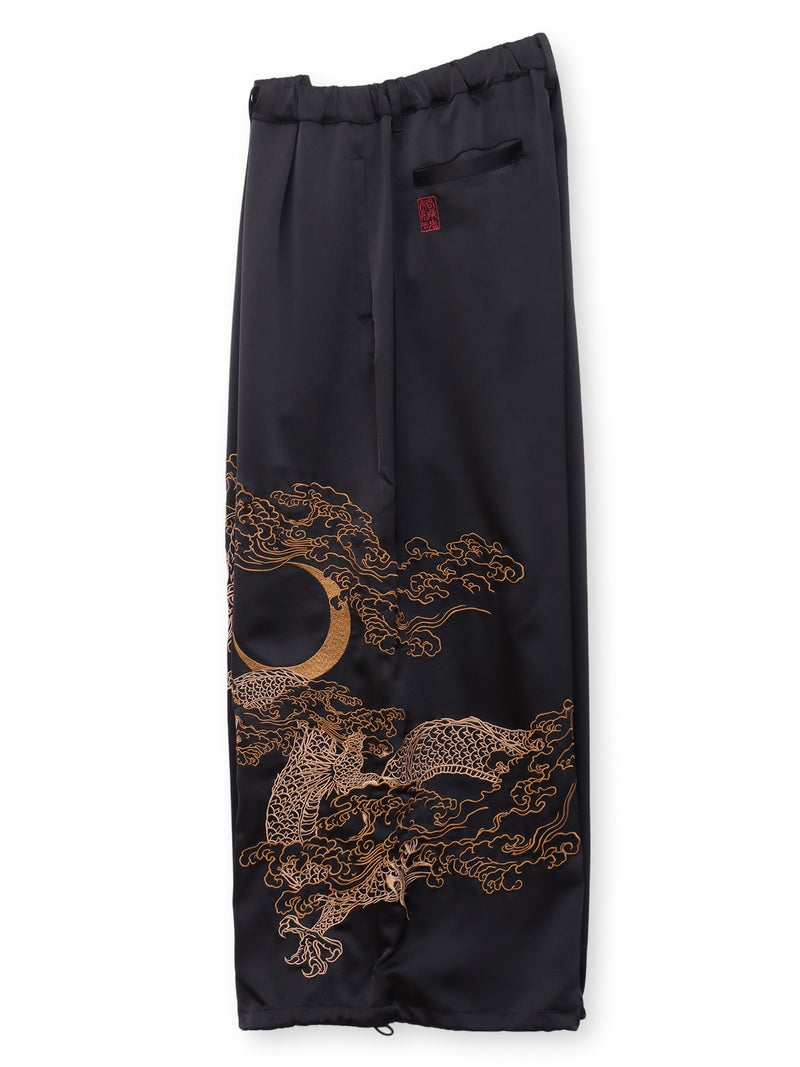 【絡繰魂】“月光龍 揺蕩い”総刺繍ワイドパンツ
