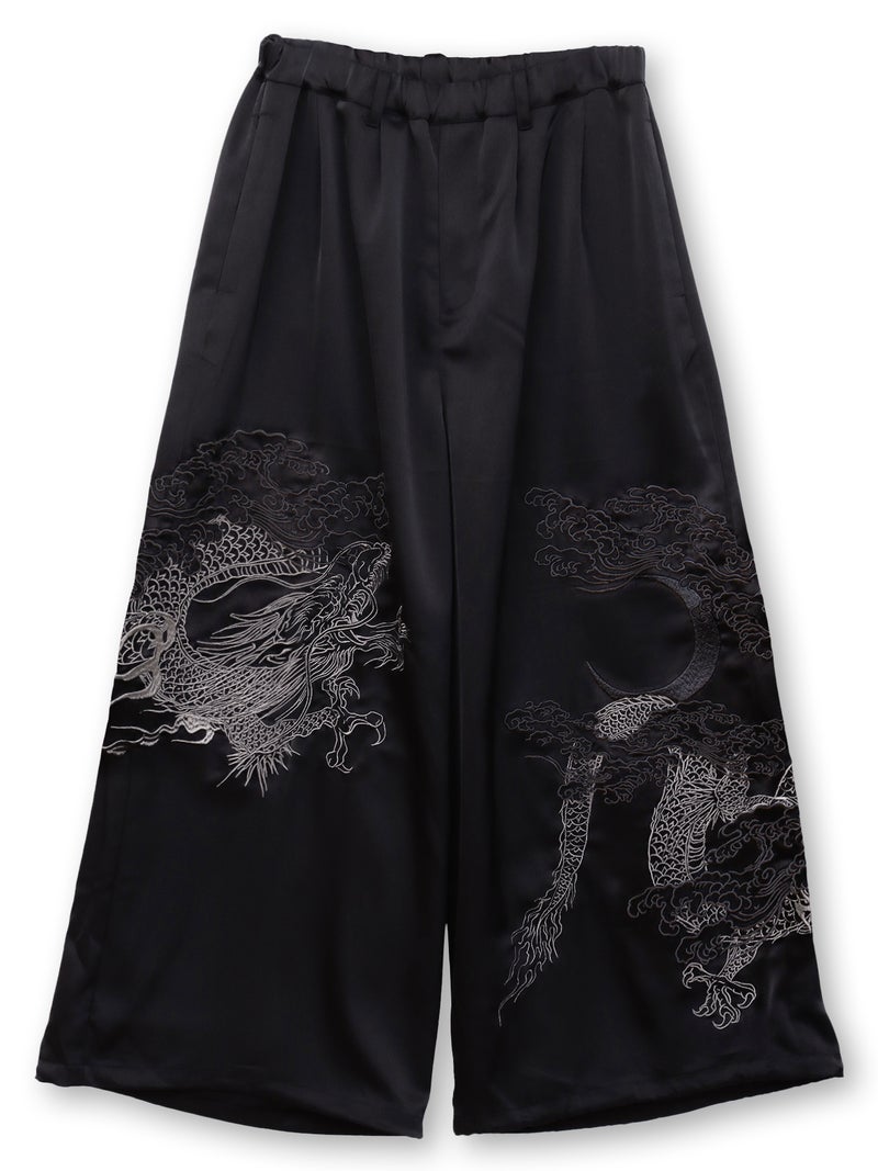 【絡繰魂】“月光龍 揺蕩い”総刺繍ワイドパンツ