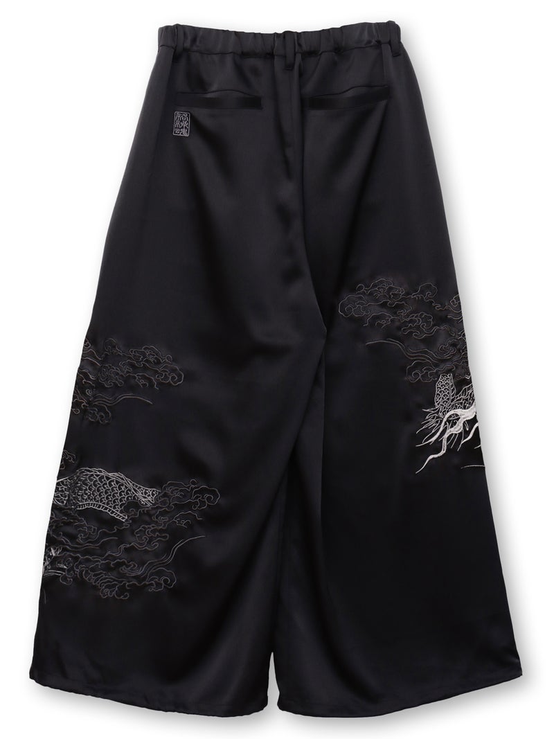 【絡繰魂】“月光龍 揺蕩い”総刺繍ワイドパンツ