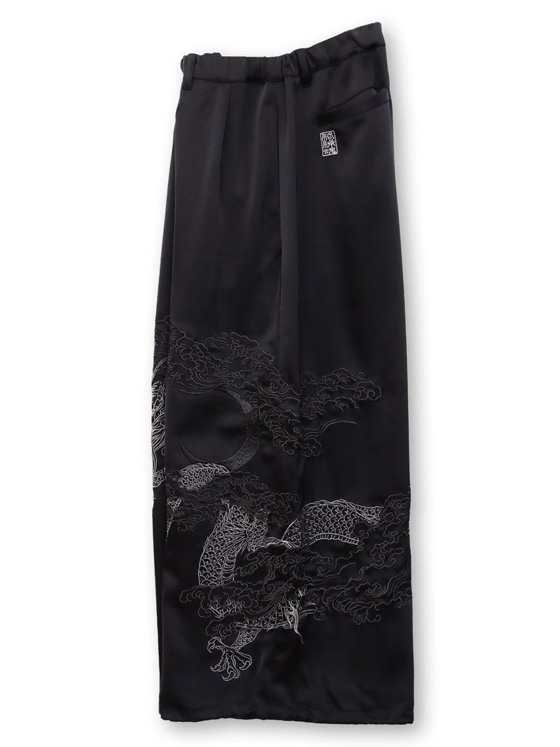【絡繰魂】“月光龍 揺蕩い”総刺繍ワイドパンツ