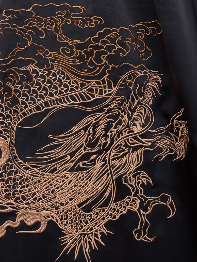 【絡繰魂】“月光龍 揺蕩い”総刺繍ワイドパンツ