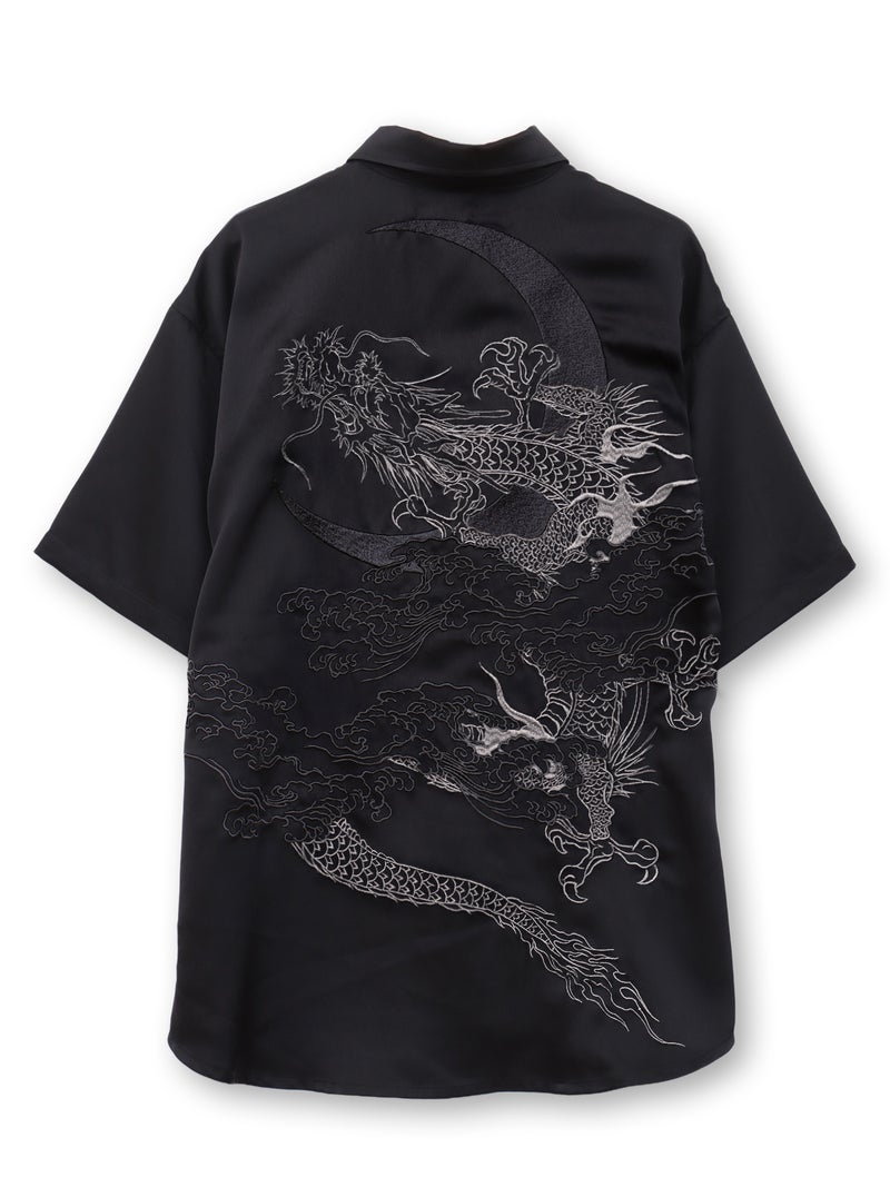 【絡繰魂】“月光龍 揺蕩い”総刺繍半袖シャツ
