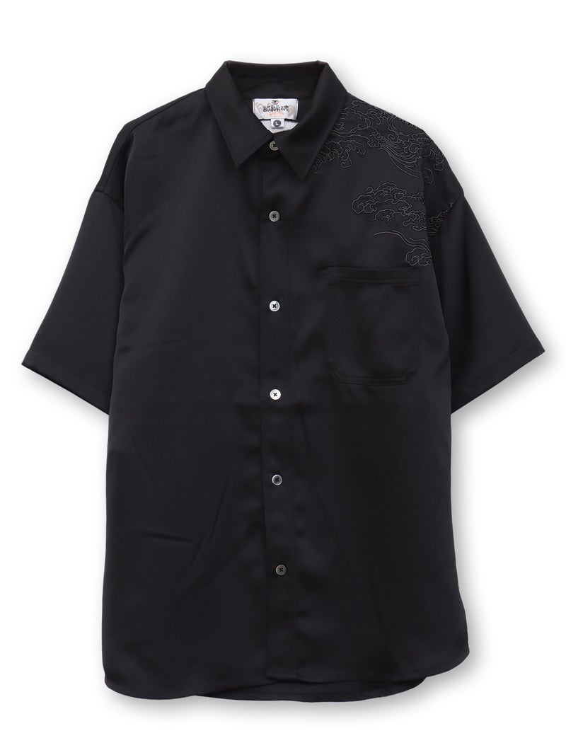 【絡繰魂】“月光龍 揺蕩い”総刺繍半袖シャツ