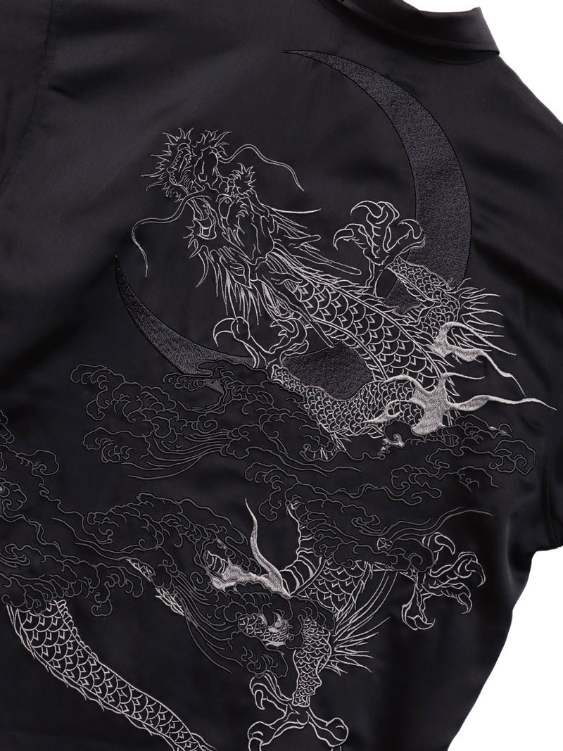 【絡繰魂】“月光龍 揺蕩い”総刺繍半袖シャツ