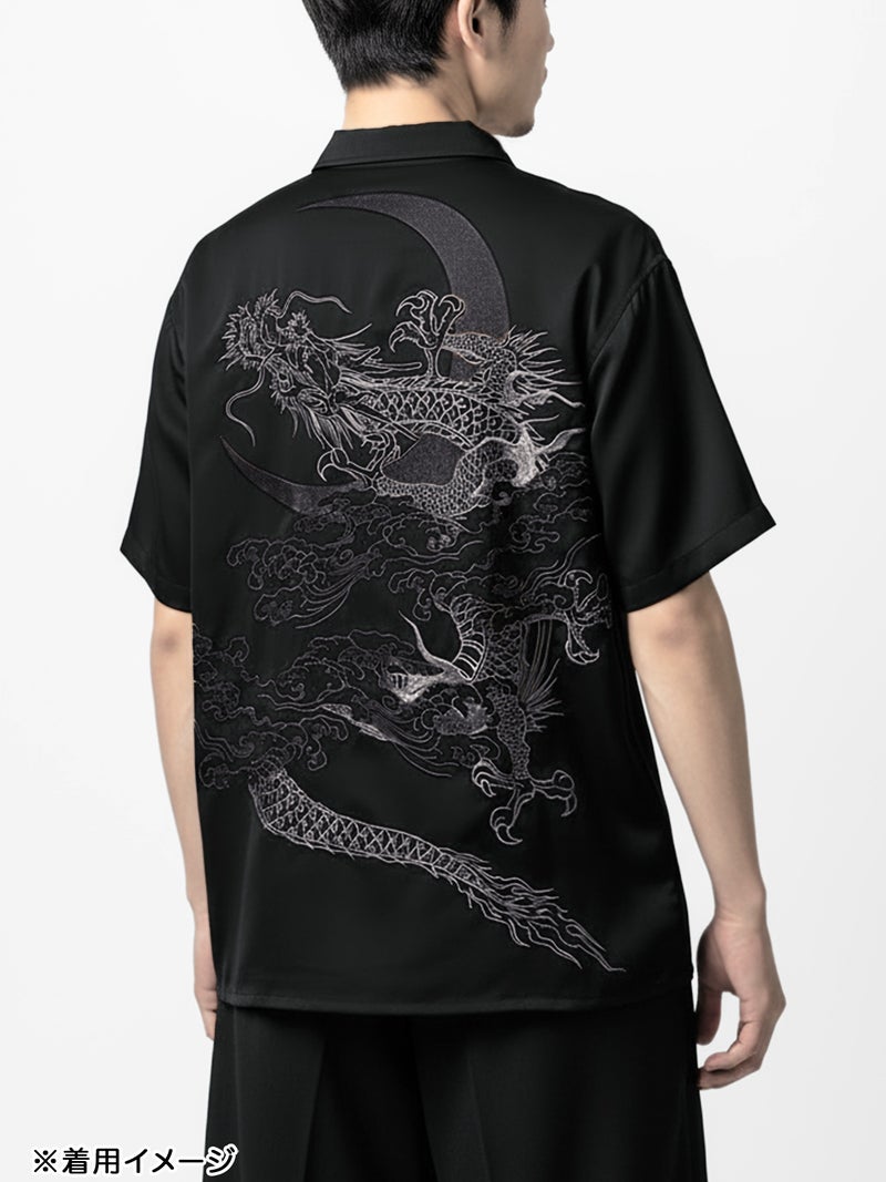 【絡繰魂】“月光龍 揺蕩い”総刺繍半袖シャツ