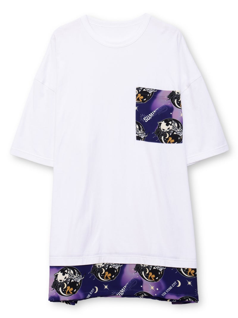 【SUMINEKO】“陰陽猫”切替チュニック