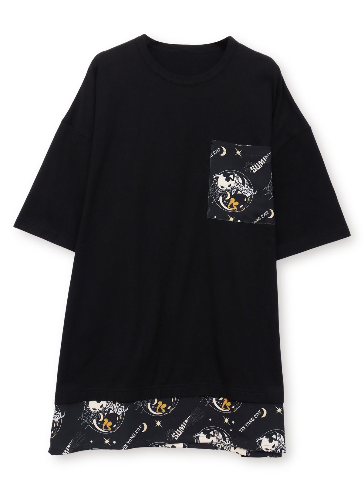 【SUMINEKO】“陰陽猫”切替チュニック