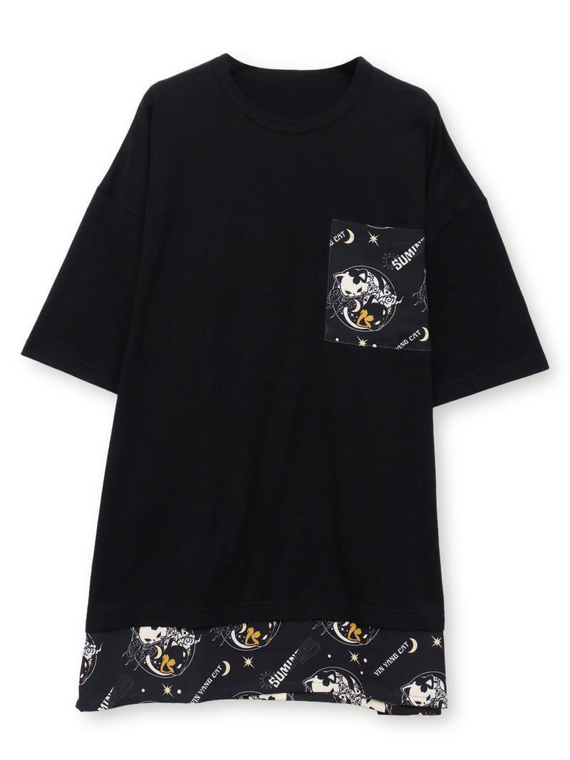 【SUMINEKO】“陰陽猫”切替チュニック