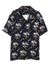 【SUMINEKO】“陰陽猫”総柄 半袖開襟シャツ