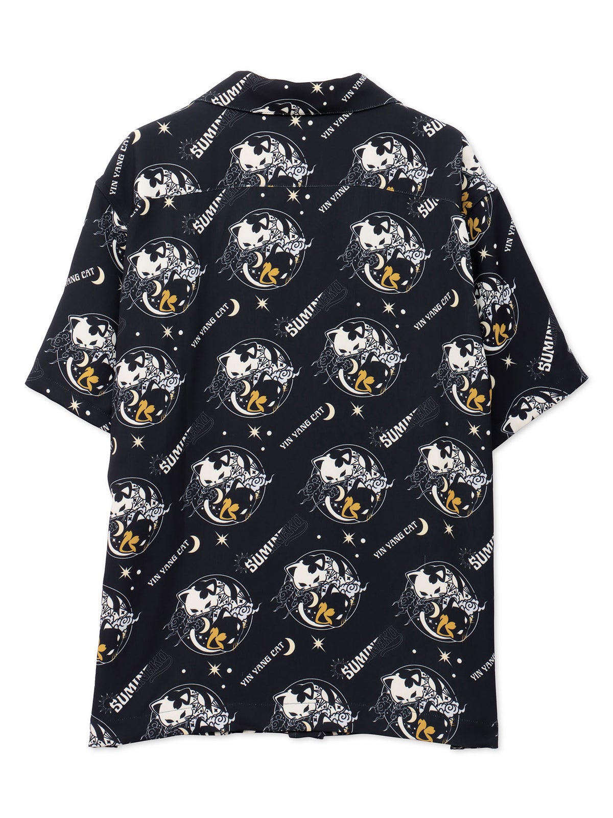 【SUMINEKO】“陰陽猫”総柄 半袖開襟シャツ