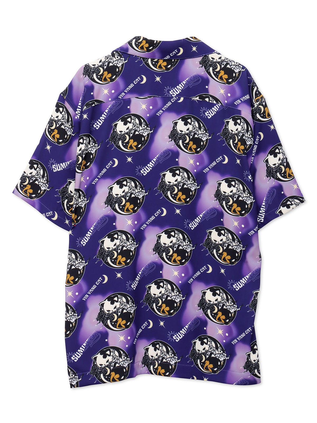 【SUMINEKO】“陰陽猫”総柄 半袖開襟シャツ