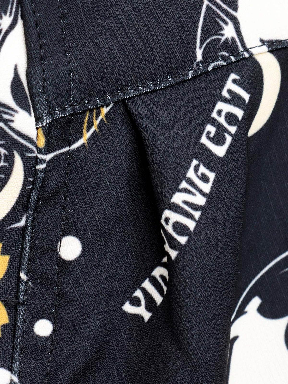 【SUMINEKO】“陰陽猫”総柄 半袖開襟シャツ