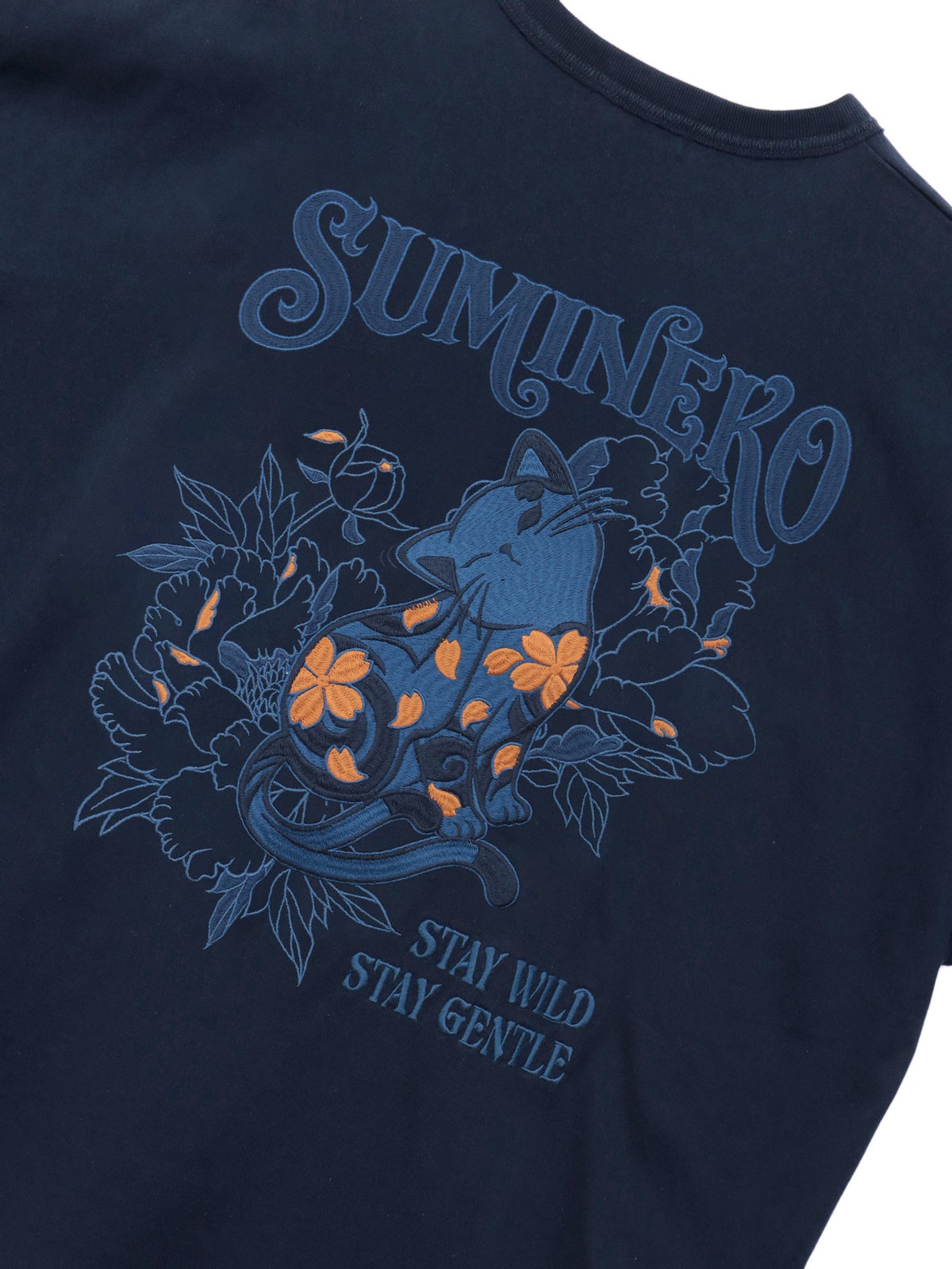 【SUMINEKO】“カリカリ猫”刺繍入りBIGシルエットTシャツ