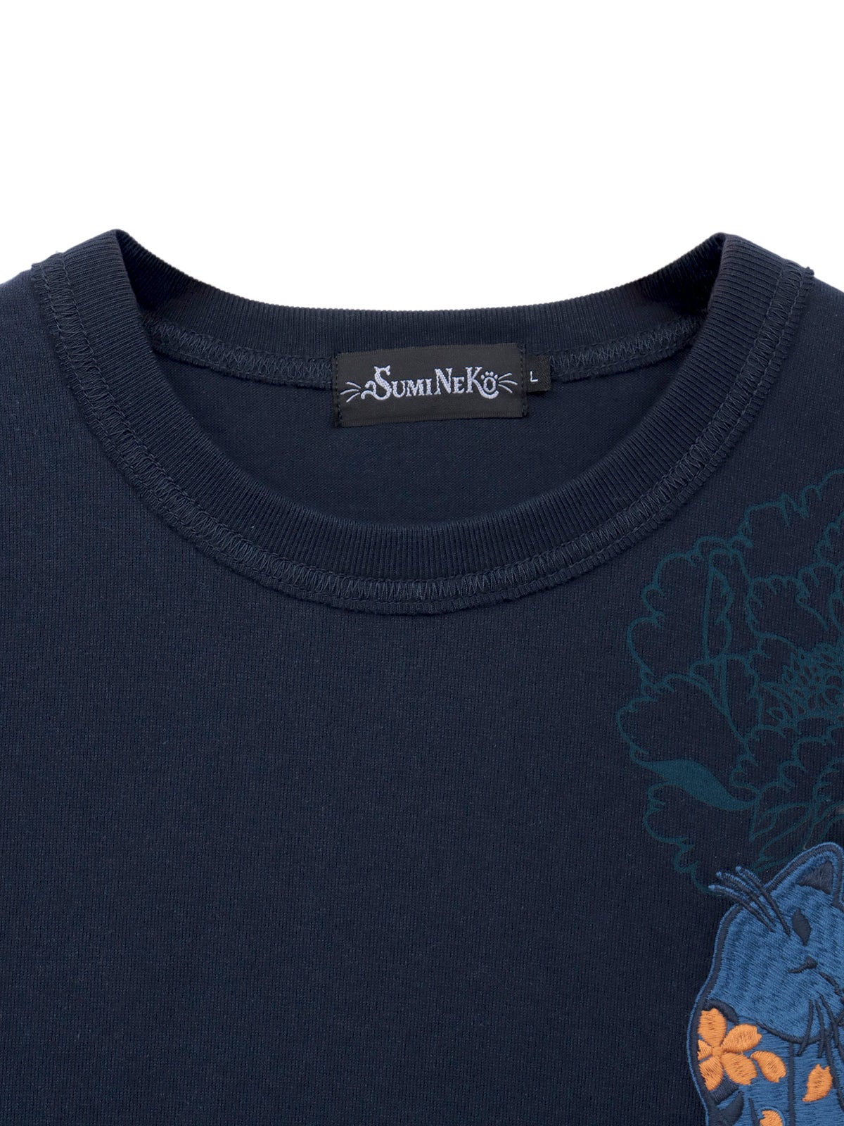 【SUMINEKO】“カリカリ猫”刺繍入りBIGシルエットTシャツ