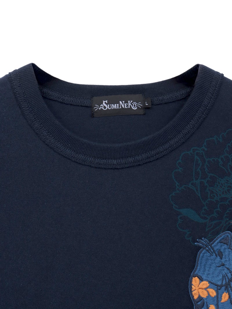 【SUMINEKO】“カリカリ猫”刺繍入りBIGシルエットTシャツ