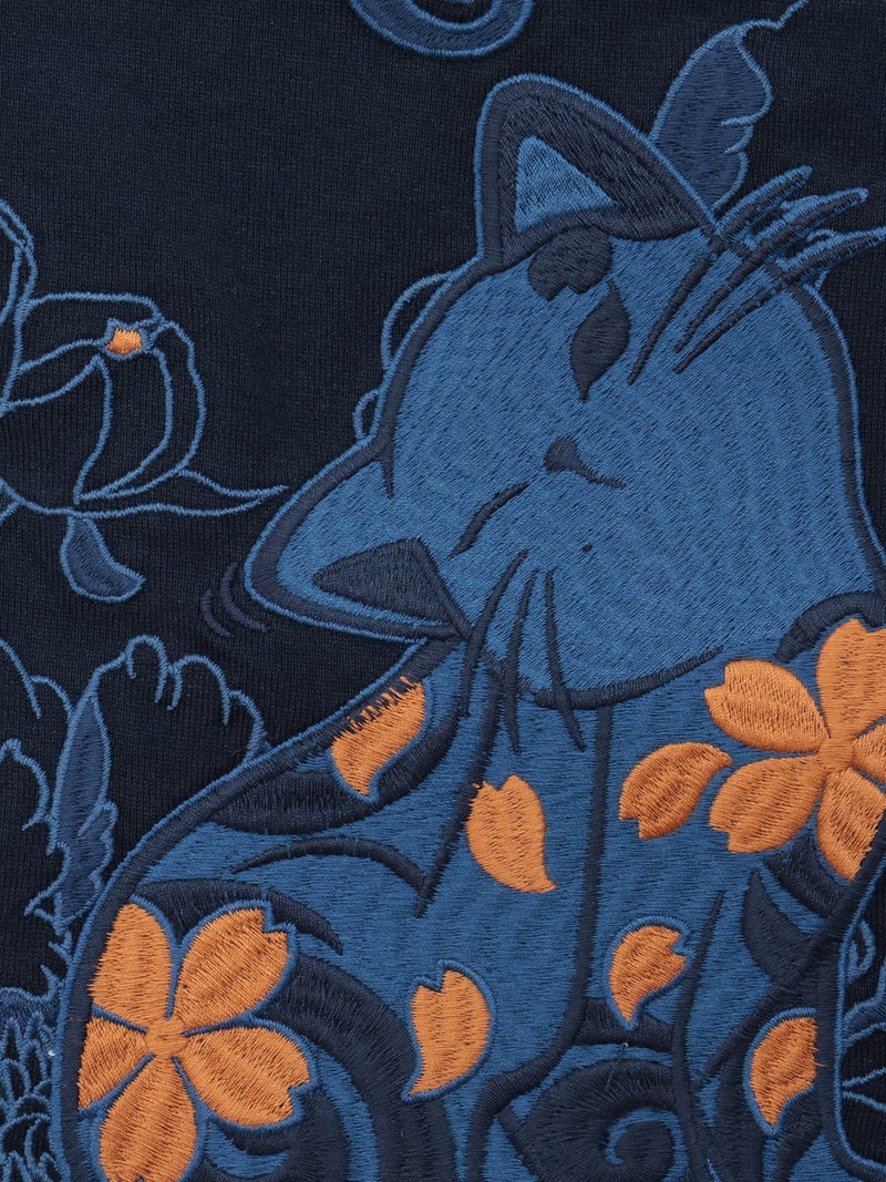 【SUMINEKO】“カリカリ猫”刺繍入りBIGシルエットTシャツ