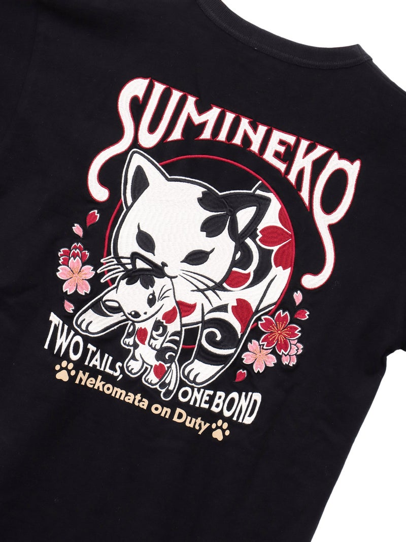 【SUMINEKO】“ちびネコ”刺繍入りTシャツ