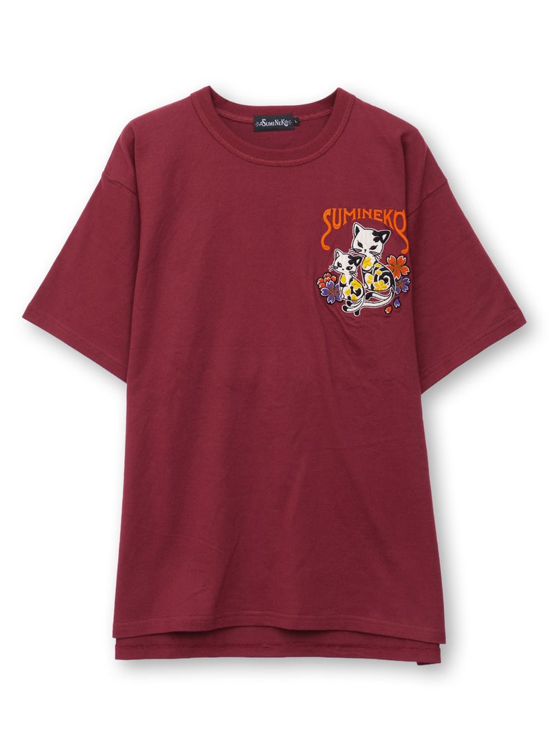【SUMINEKO】“ちびネコ”刺繍入りTシャツ