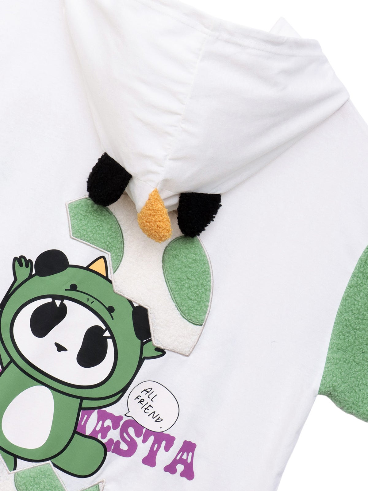 【PANDIESTA JAPAN】“ダイナソーパンダ”刺繍入りなりきり半袖パーカー〔別注〕