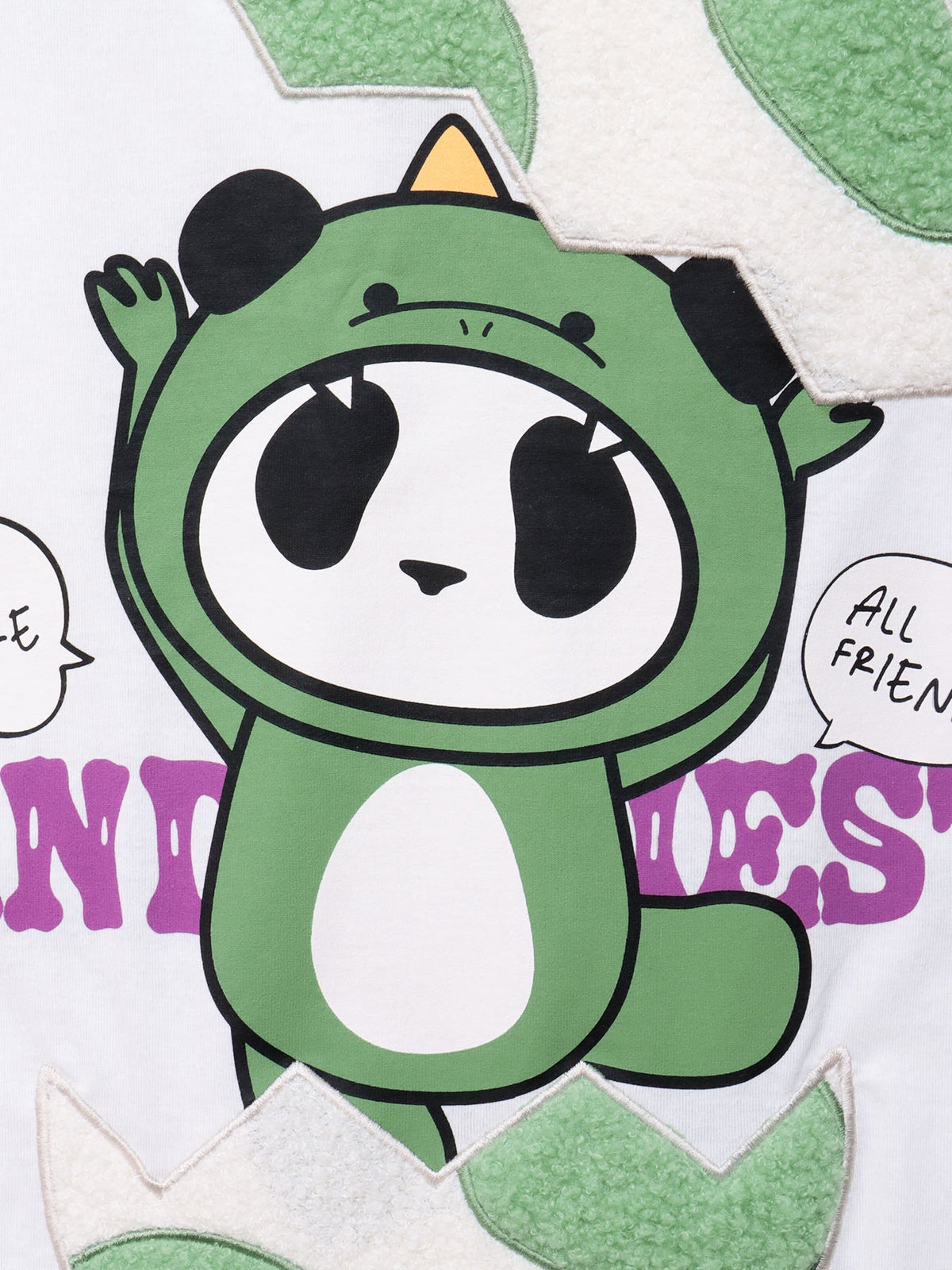 【PANDIESTA JAPAN】“ダイナソーパンダ”刺繍入りなりきり半袖パーカー〔別注〕