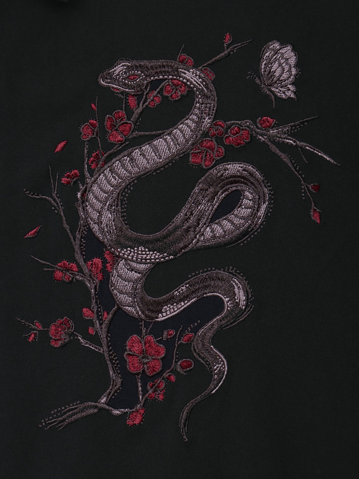 【雅結 -EN-】“梅と蛇”五分袖切替キモノスリーブ変形シャツ