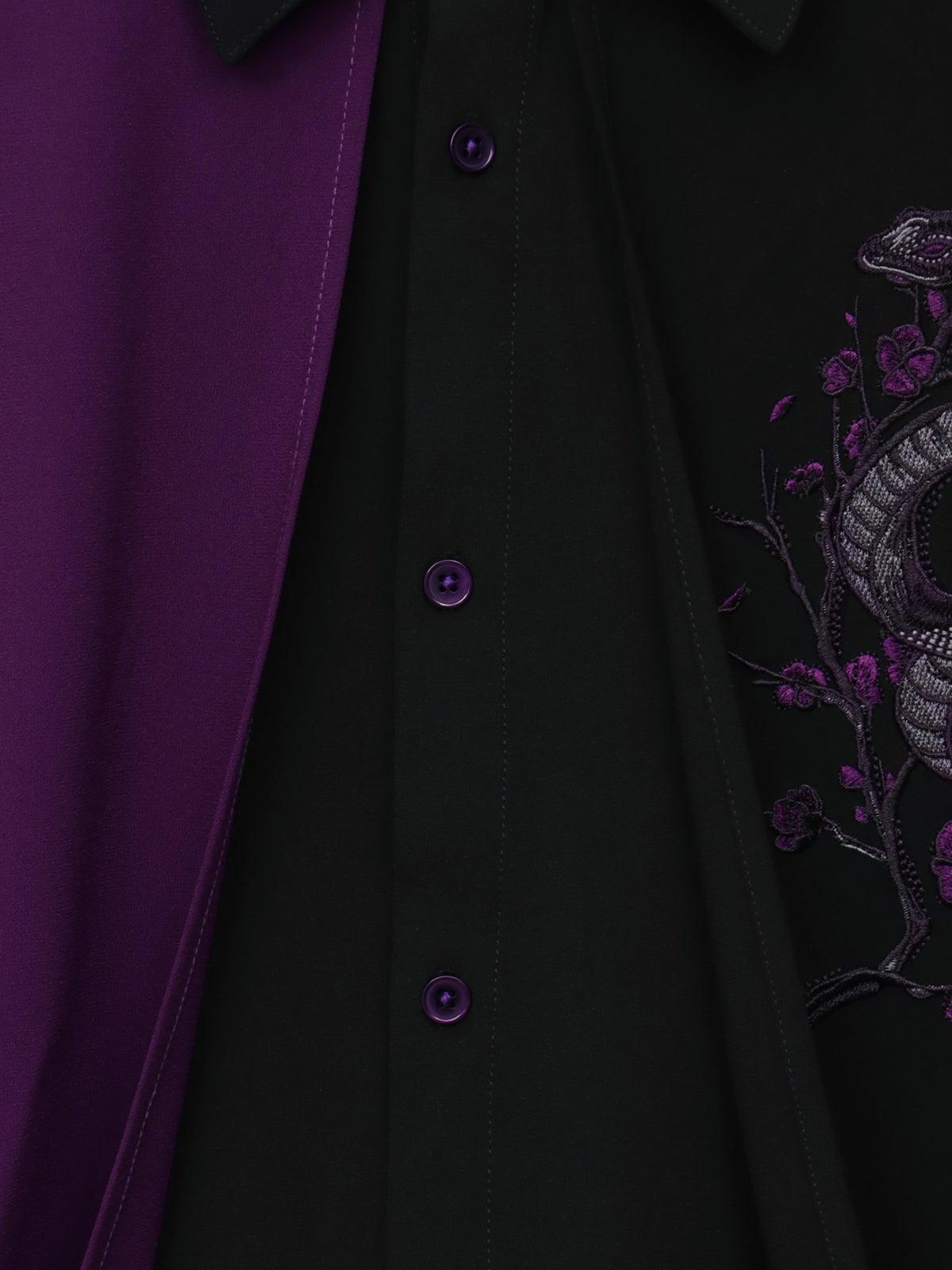 【雅結 -EN-】“梅と蛇”五分袖切替キモノスリーブ変形シャツ