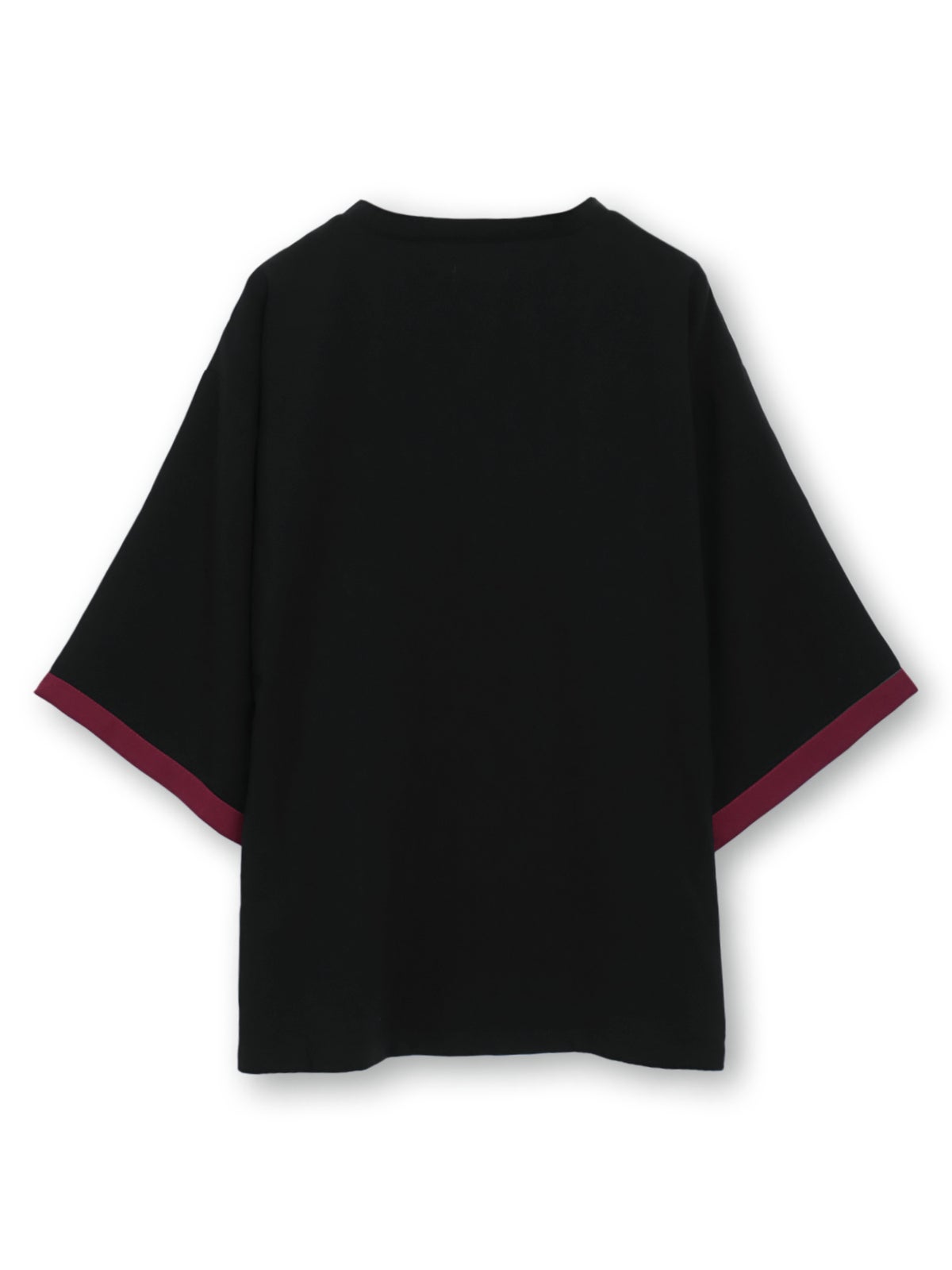 【雅結 -EN-】“狐面”総刺繍キモノスリーブ5分袖変形Tシャツ