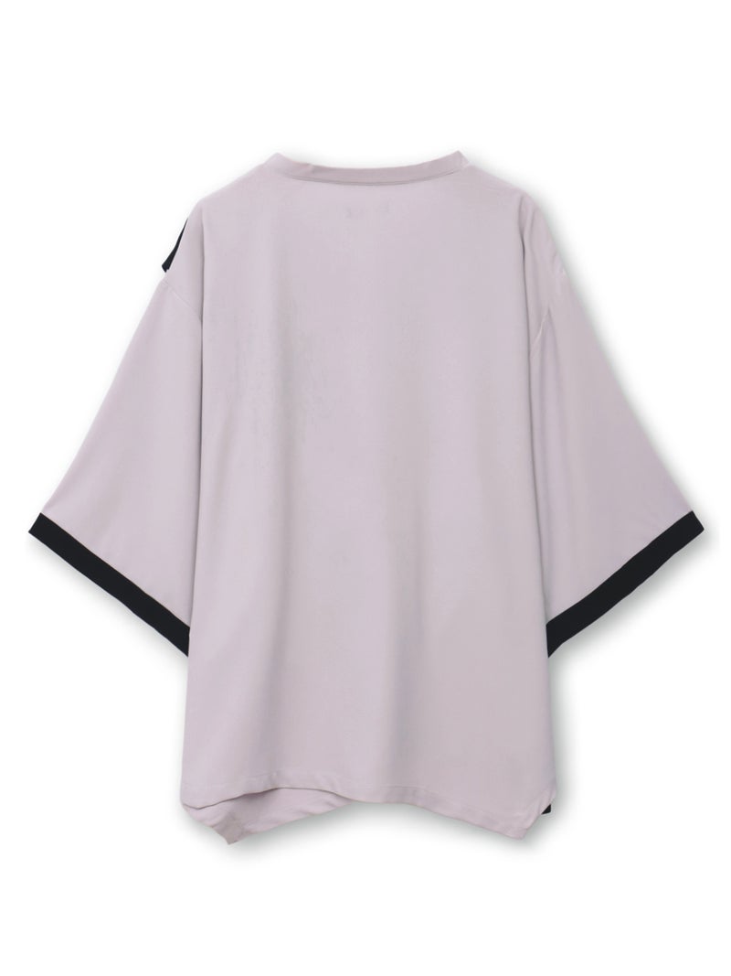 【雅結 -EN-】“鳳凰と梅”刺繍入り袈裟風キモノスリーブTシャツ