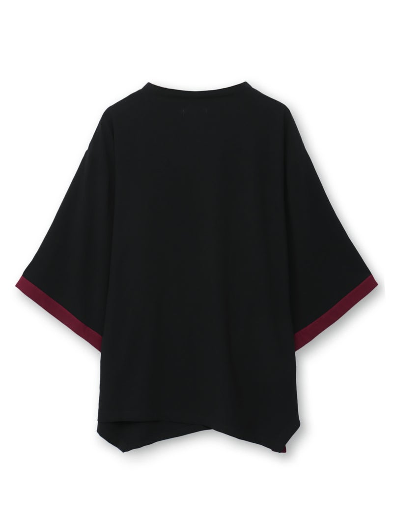 【雅結 -EN-】“鳳凰と梅”刺繍入り袈裟風キモノスリーブTシャツ