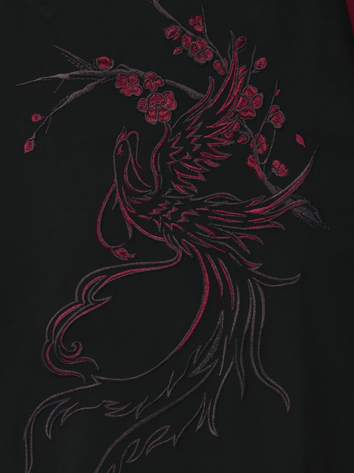 【雅結 -EN-】“鳳凰と梅”刺繍入り袈裟風キモノスリーブTシャツ