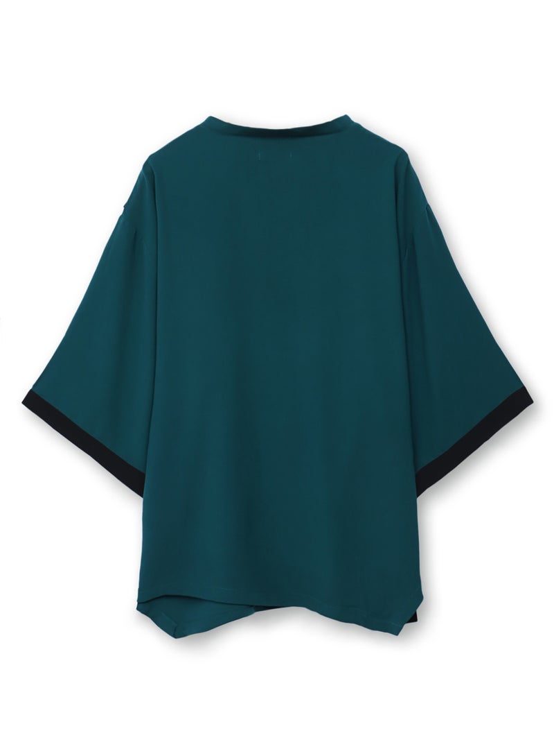 【雅結 -EN-】“鳳凰と梅”刺繍入り袈裟風キモノスリーブTシャツ