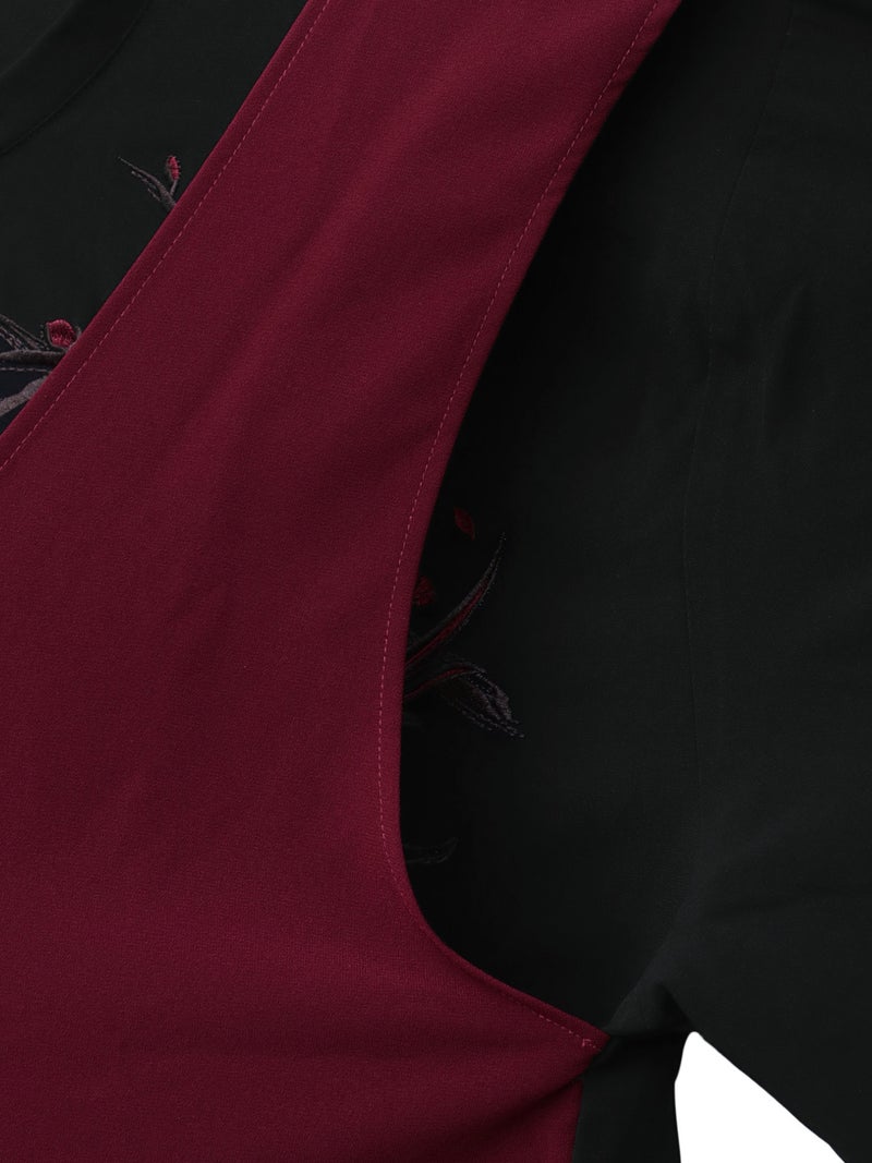 【雅結 -EN-】“鳳凰と梅”刺繍入り袈裟風キモノスリーブTシャツ