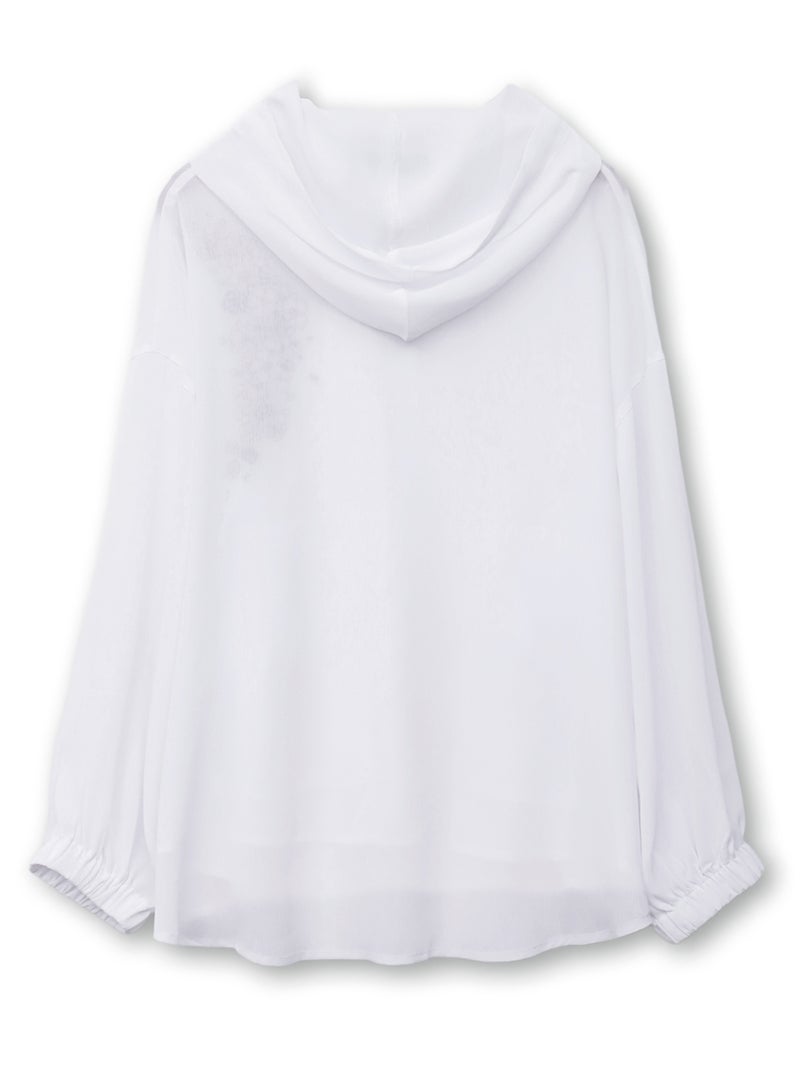 【雅結】桜刺繍 楊柳素材ブラウスパーカー