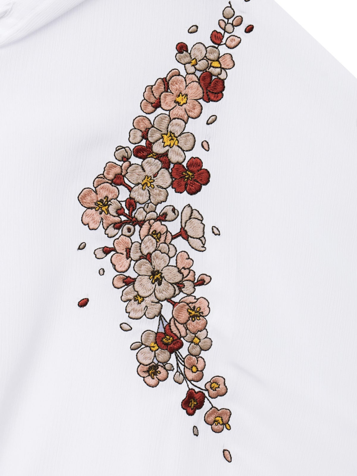 【雅結】桜刺繍 楊柳素材ブラウスパーカー