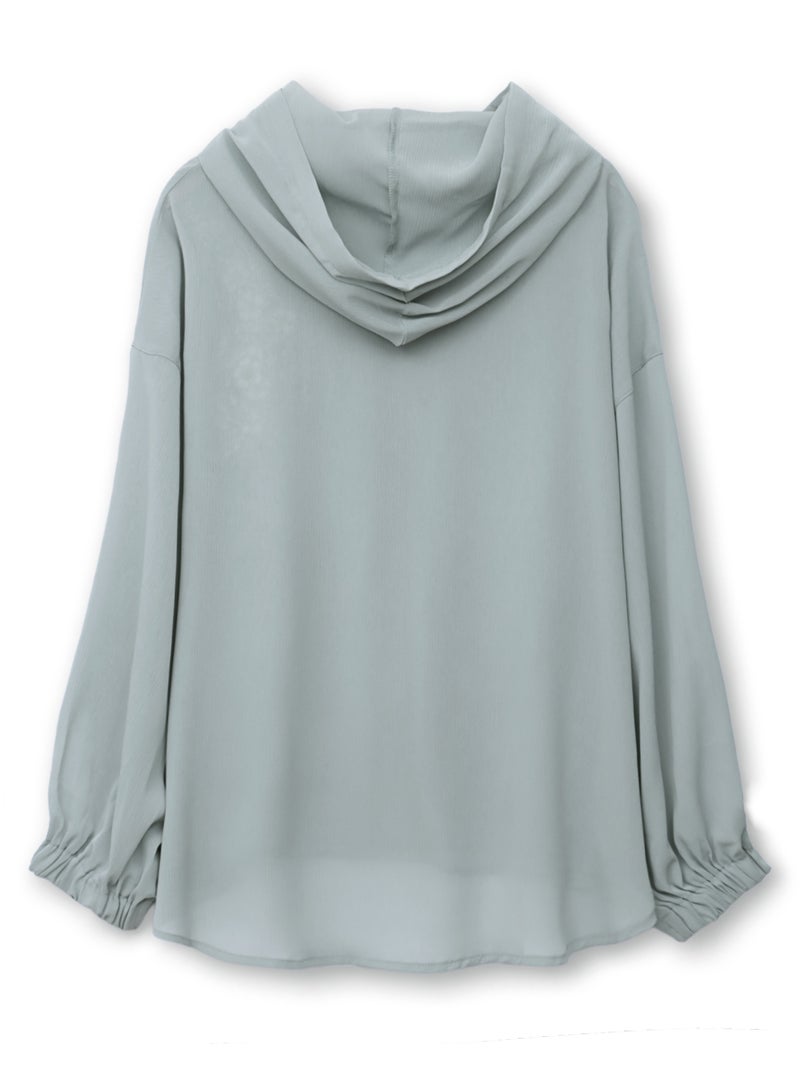 【雅結】桜刺繍 楊柳素材ブラウスパーカー