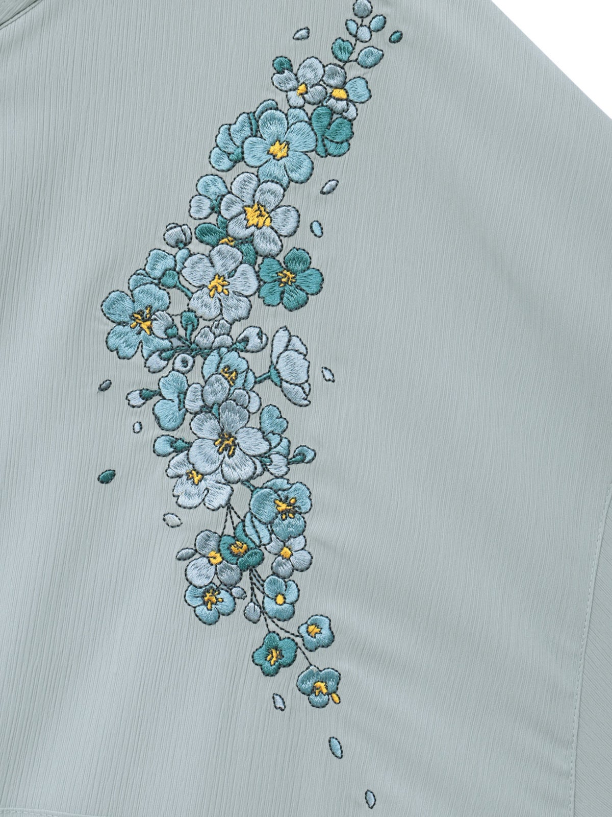 【雅結】桜刺繍 楊柳素材ブラウスパーカー