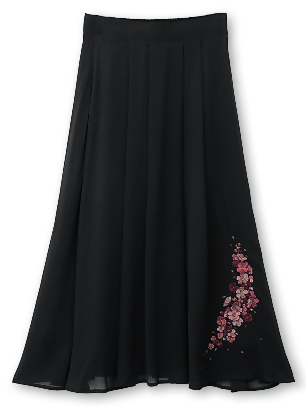 【雅結】桜刺繍 楊柳素材スカート