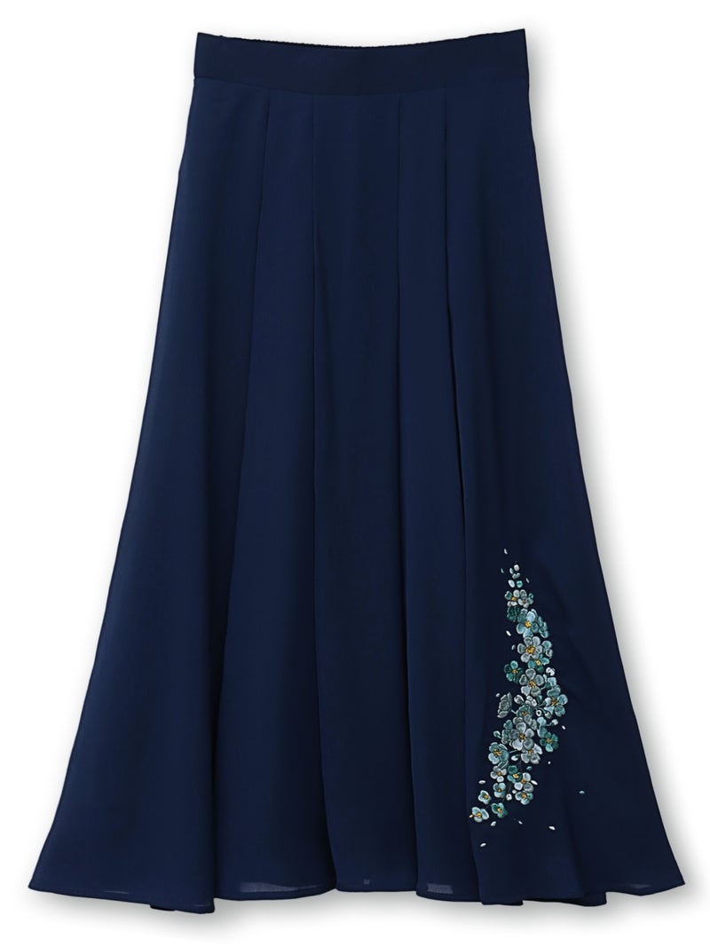 【雅結】桜刺繍 楊柳素材スカート