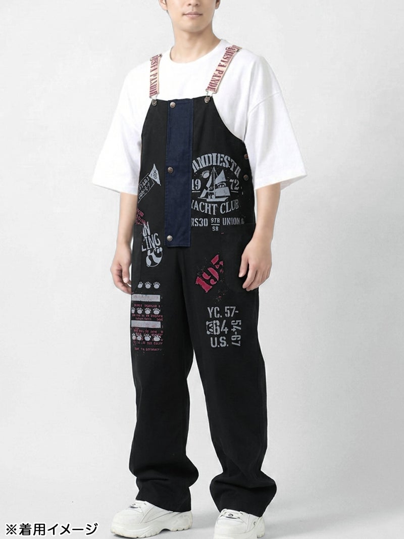 【PANDIESTA JAPAN】“ヨットクラブ”刺繍入りサロペット